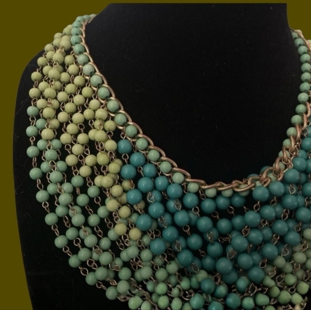 J. Crew "Statement of the Art Peacock Necklace" - Picture 4 of 6